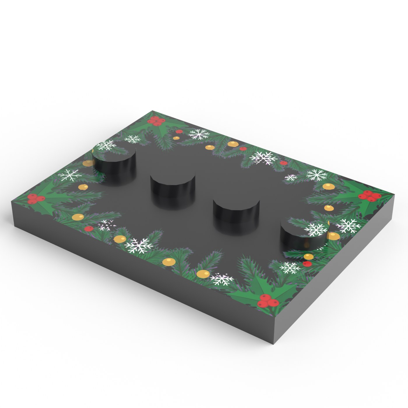 Podstawka pod figurkę 4 × 3 — Świąteczne gałązki (bez figurki)