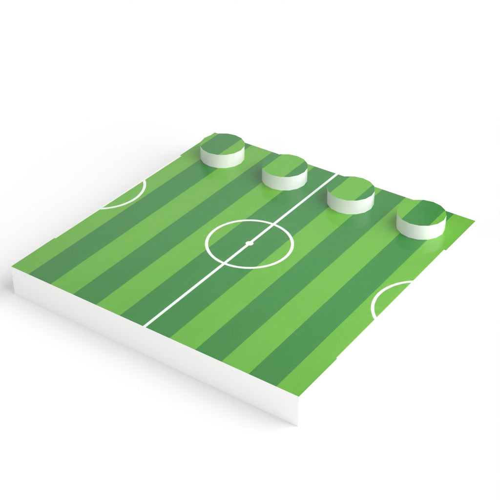 Minifigure stand 4 × 4 — Football pitch (figure not included)