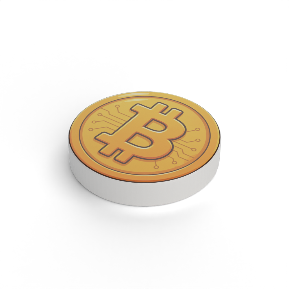 Płytka z nadrukiem «Moneta bitcoin»
