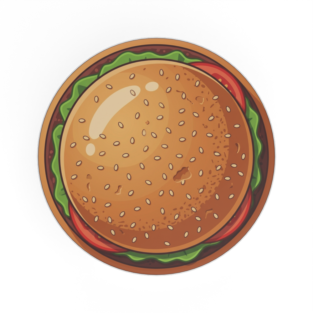 Płytka z nadrukiem «Burger z góry»