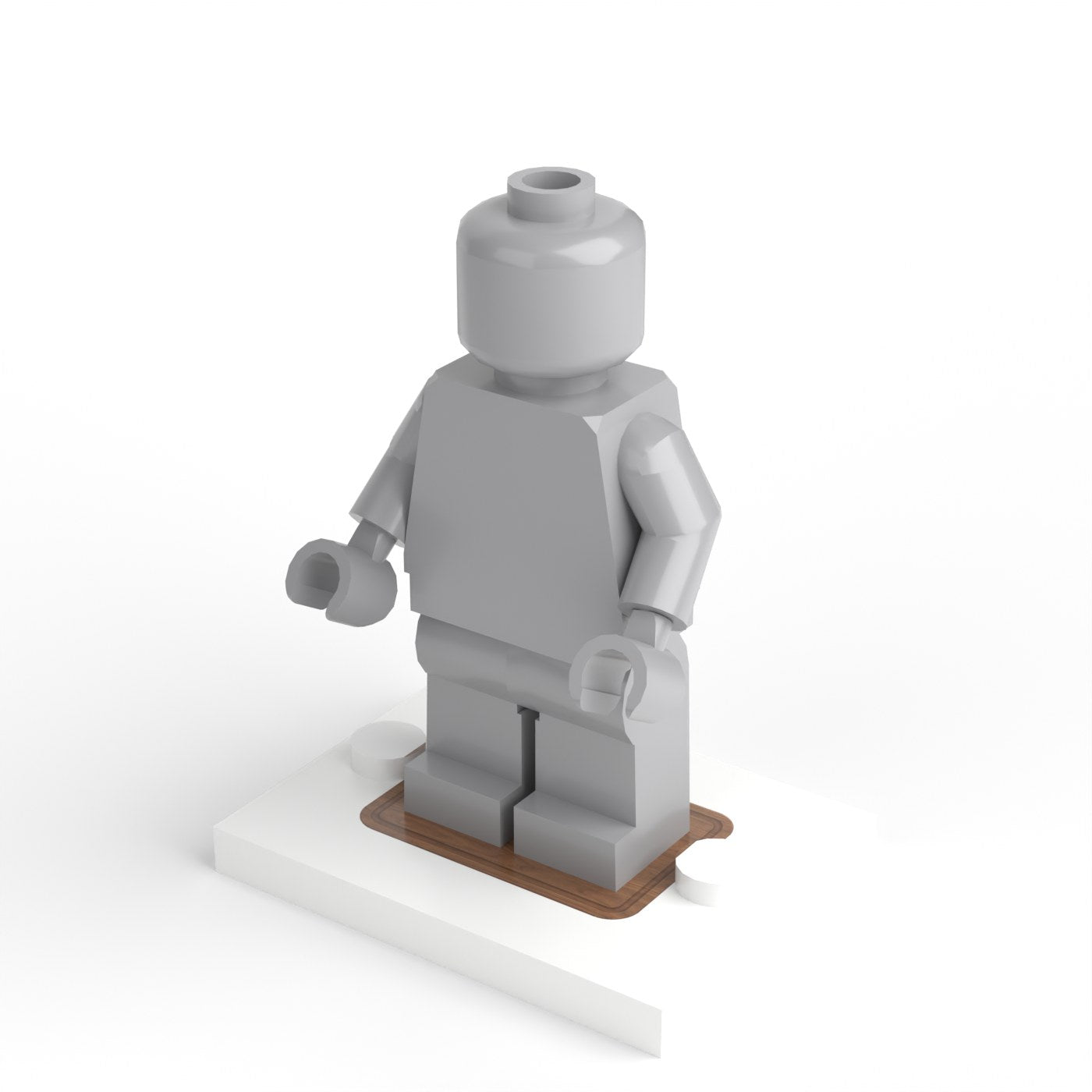 Minifigure stand 4 × 3 — Wooden plaque (figure not included)