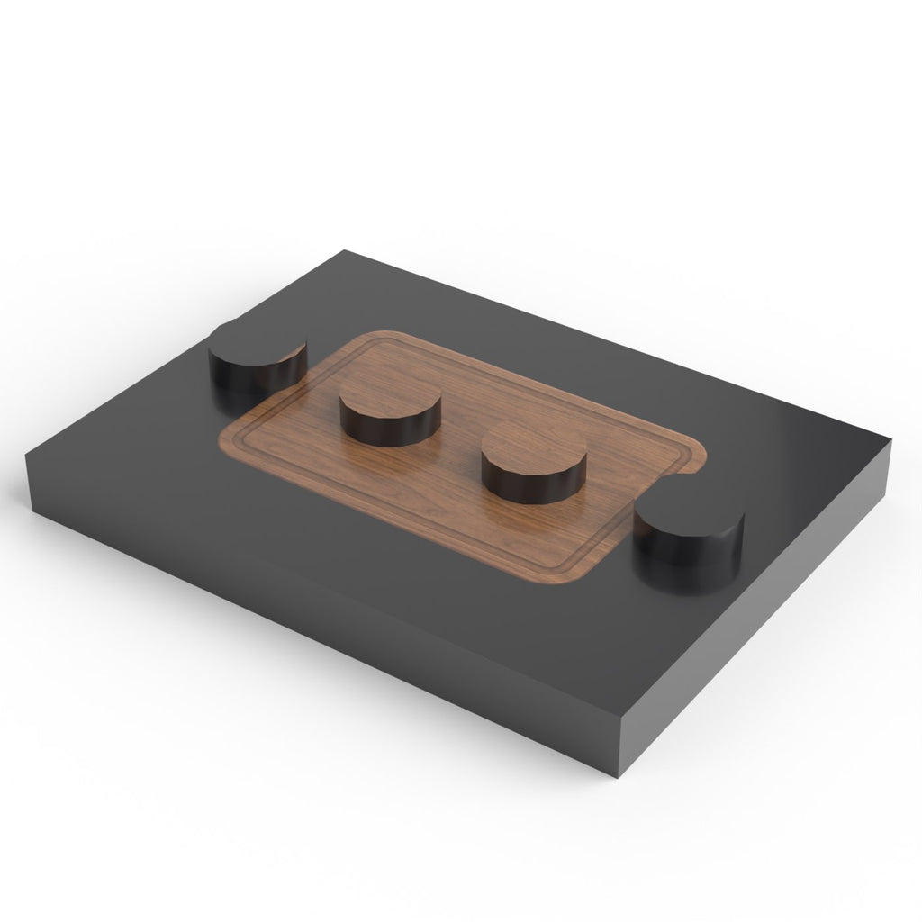 Minifigure stand 4 × 3 — Wooden plaque (figure not included)