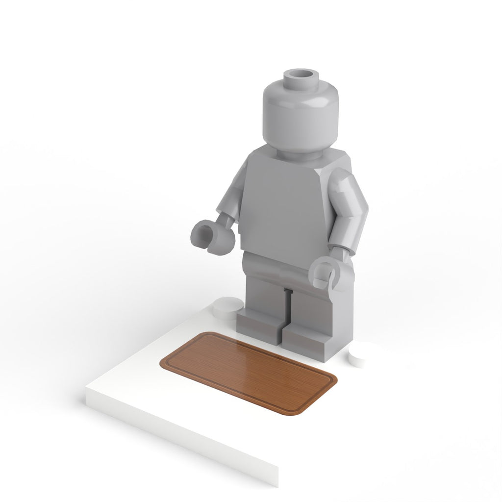 Minifigure stand 4 × 4 — Wooden plaque (figure not included)