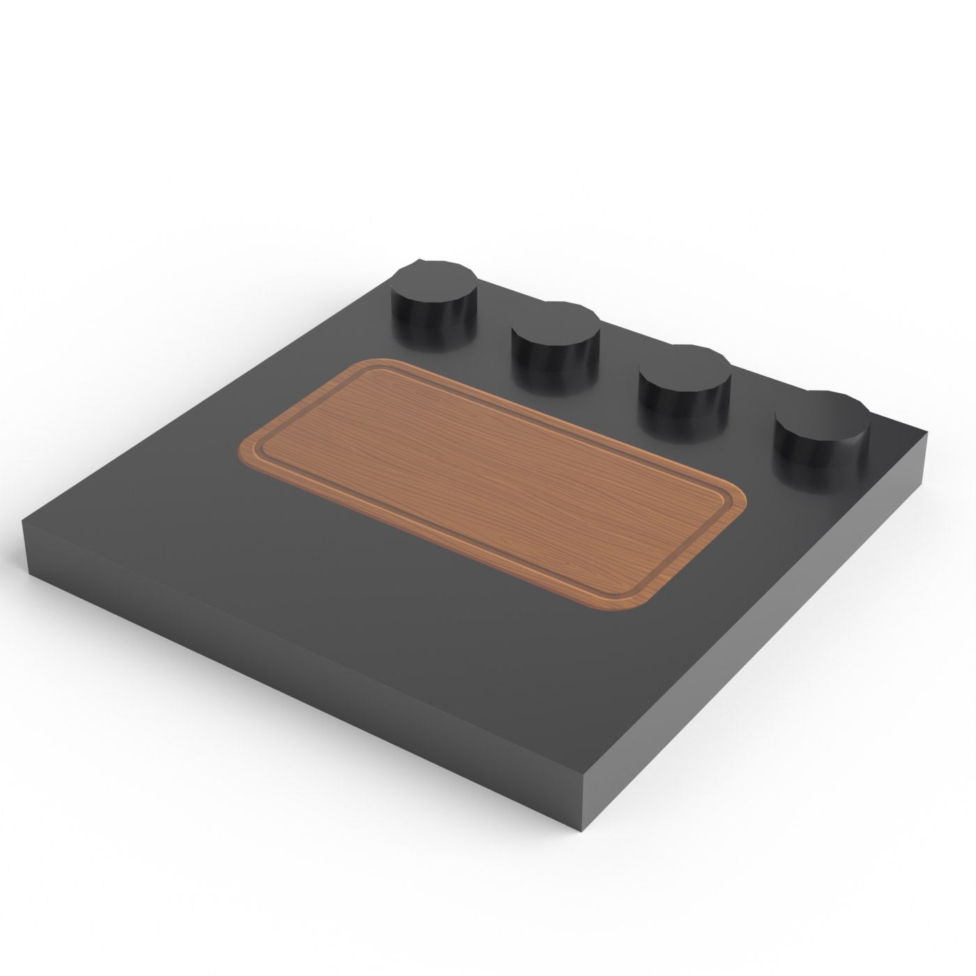 Minifigure stand 4 × 4 — Wooden plaque (figure not included)