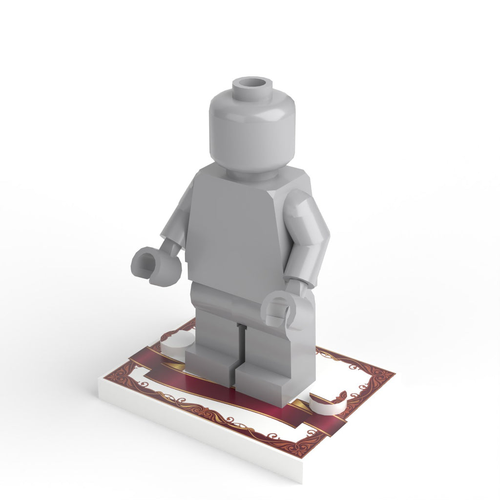 Minifigure stand 4 × 3 — Ribbon banner (figure not included)