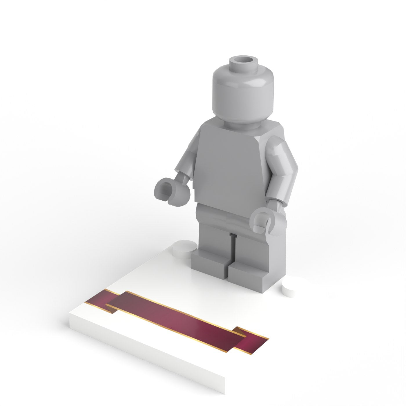 Minifigure stand 4 × 4 — Ribbon banner (figure not included)
