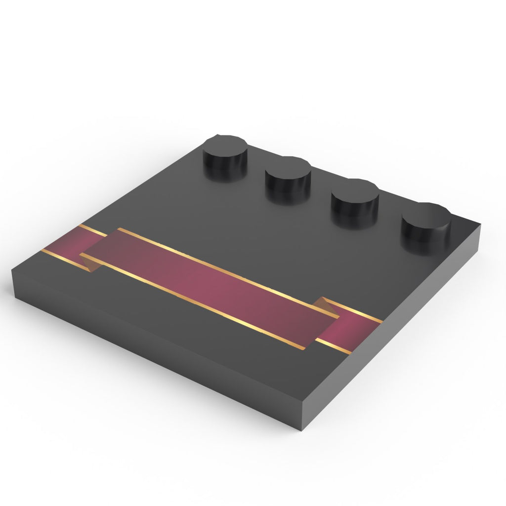 Minifigure stand 4 × 4 — Ribbon banner (figure not included)