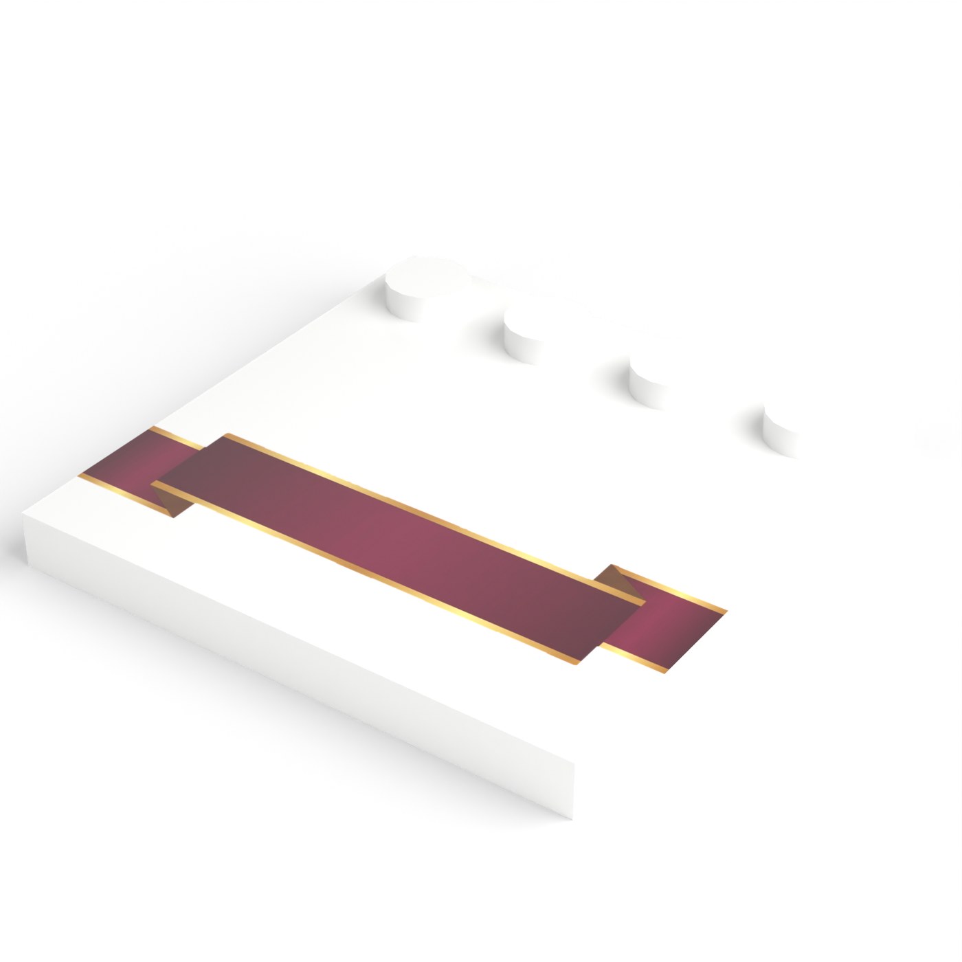 Minifigure stand 4 × 4 — Ribbon banner (figure not included)