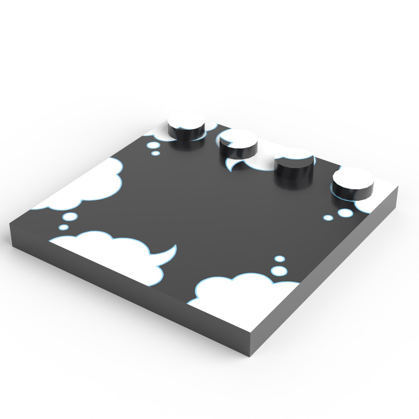 Minifigure stand 4 × 4 — Speech cloud (figure not included)