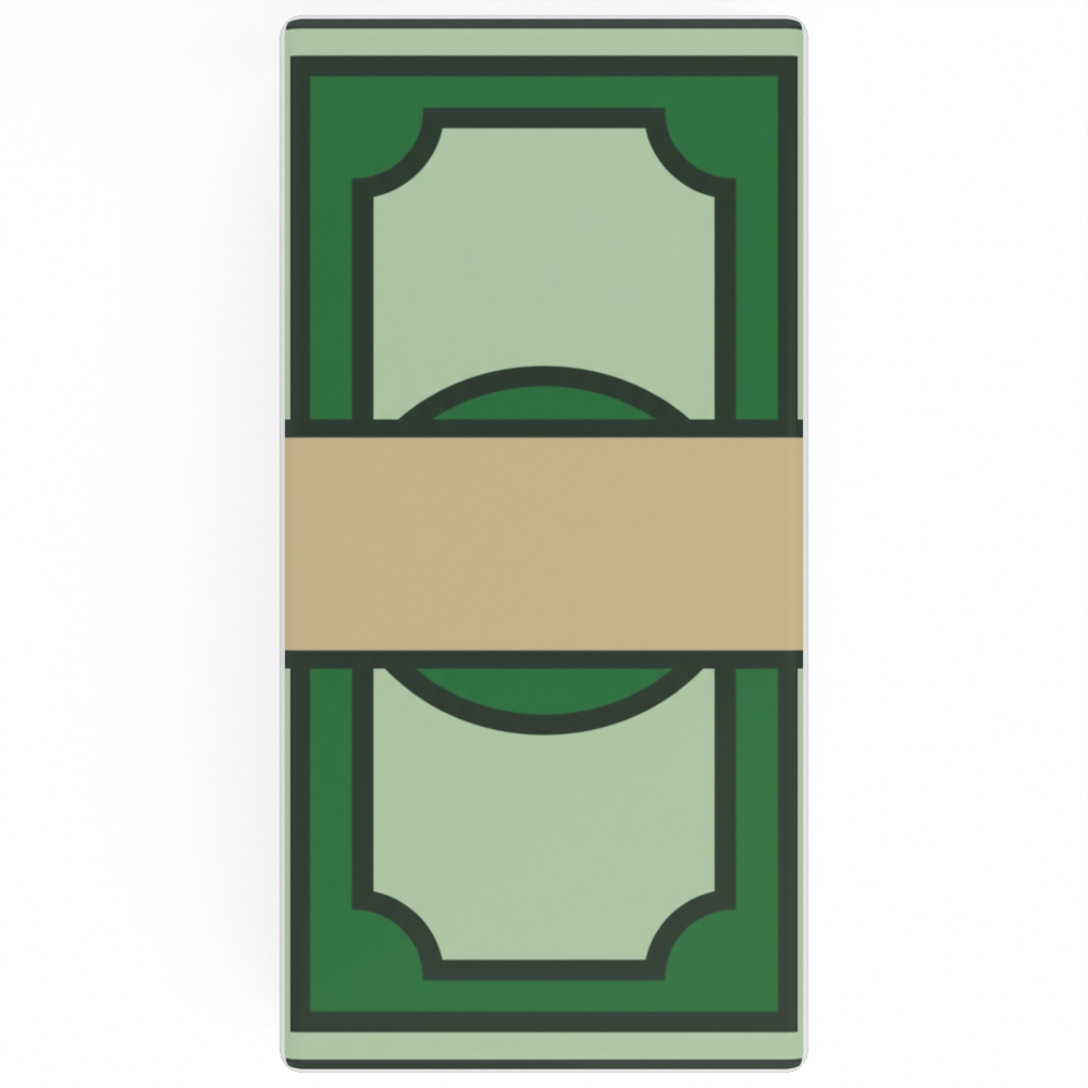 Płytka z nadrukiem «Plik banknotów»