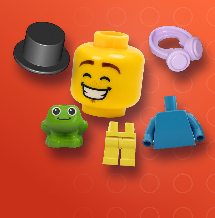 Części do minifigurek LEGO® na sztuki: główka, cylinder, tors, nogi