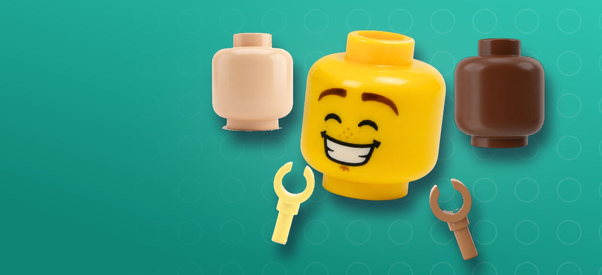 Główki i dłonie do minifigurek LEGO® w różnych odcieniach skóry