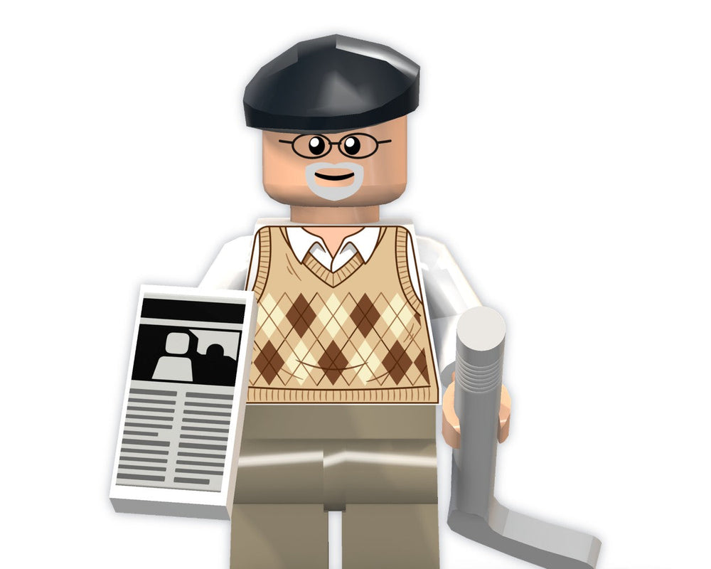 Grandpa brick figure made from a photo