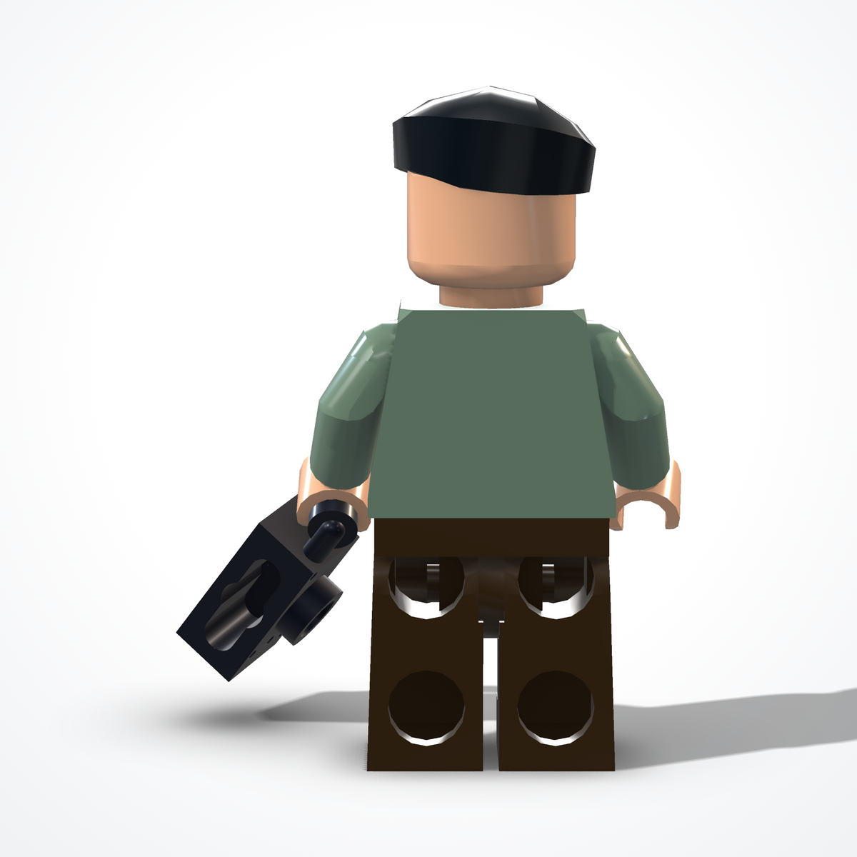Minifigura del fotografo in mattoncini — vista posteriore