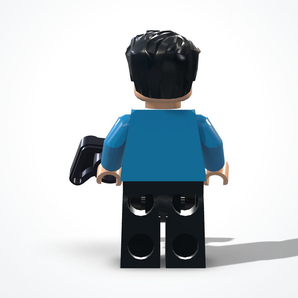Minifigura del gamer in mattoncini — vista posteriore