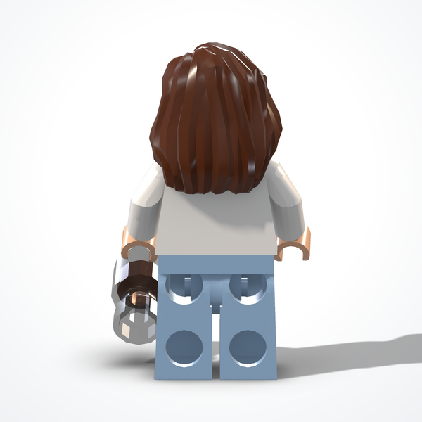 Minifigura dell'amante del caffè in mattoncini — vista posteriore