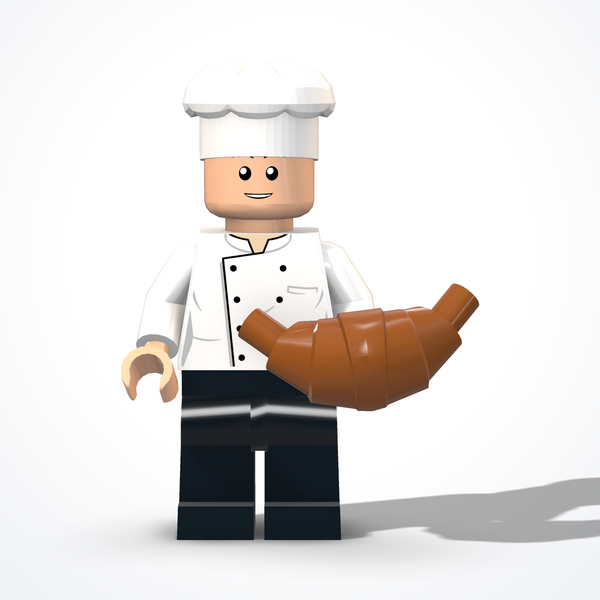 Minifigura del cuoco in mattoncini — vista frontale