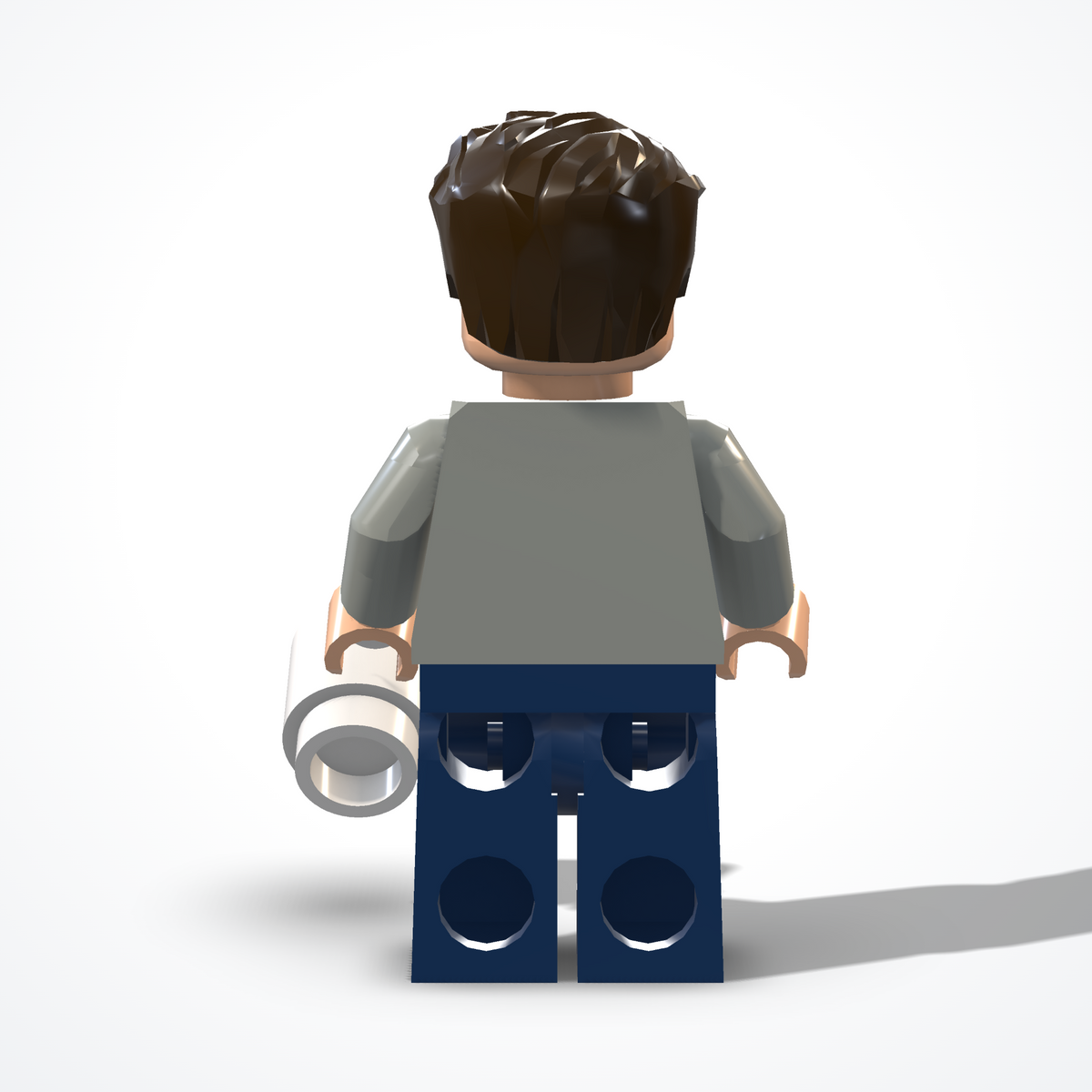 Minifigura del programmatore in mattoncini — vista posteriore