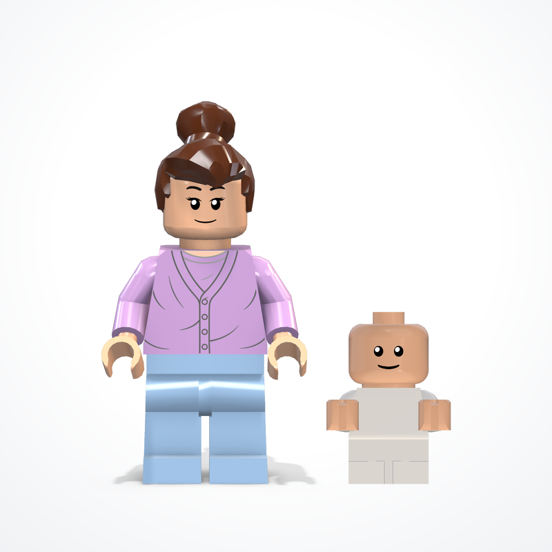 Minifigure della mamma con il bebè