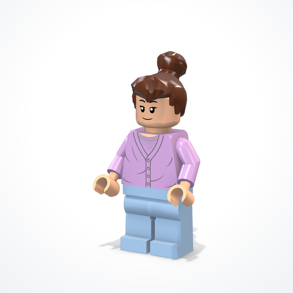 Minifigure di mamma con neonato in mattoncini — mamma — vista ¾ da destra