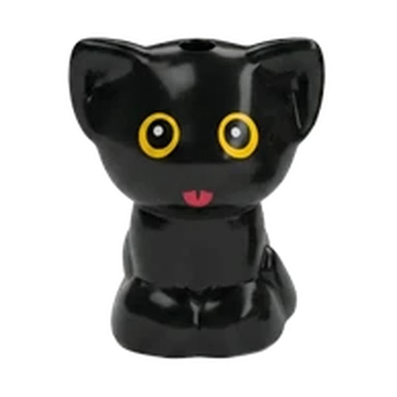 Animal, Cat, Kitten Sitting with Yellow Eyes, Dark Pink Tongue print