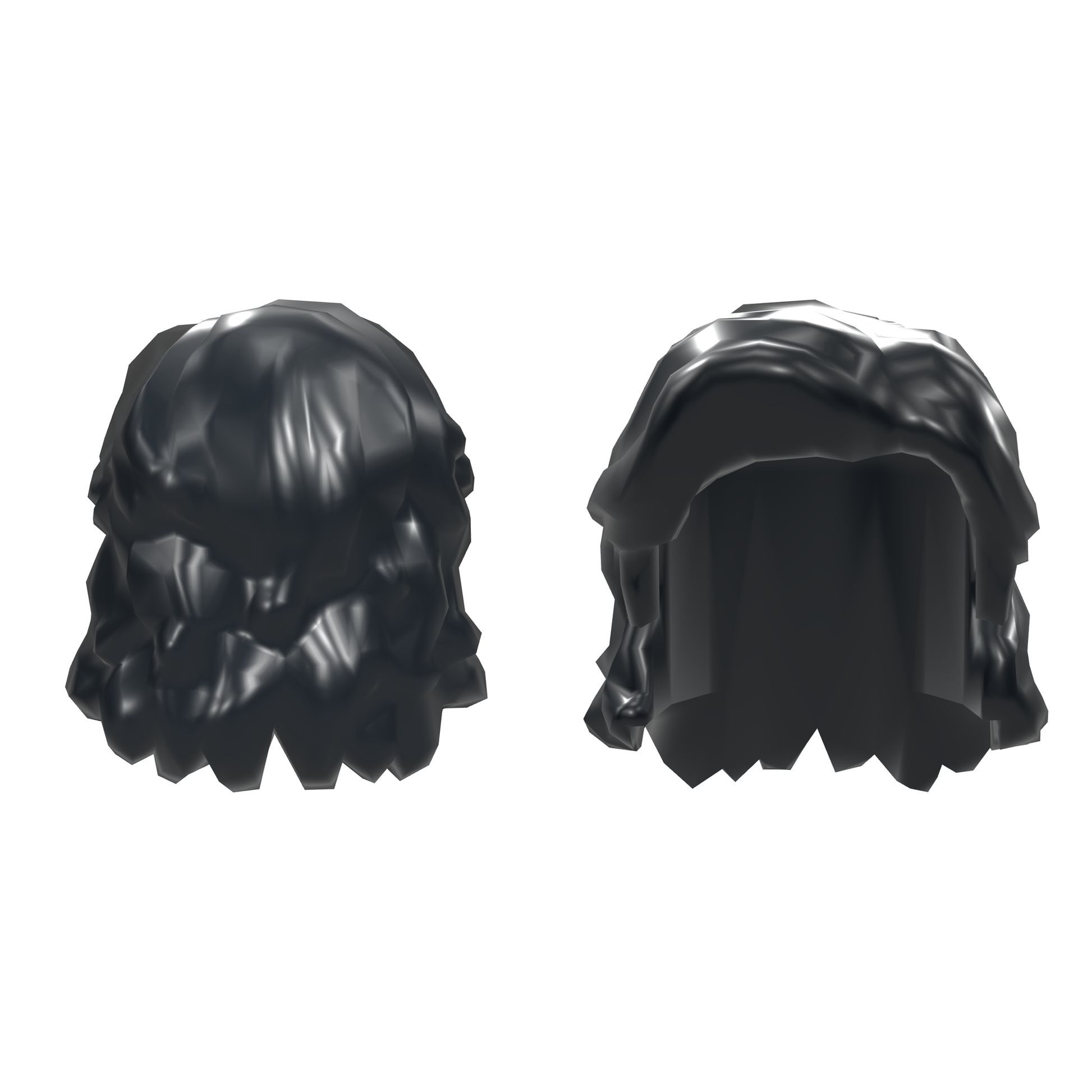 Hair Mid-Length Wavy with Center Part and Sidelocks