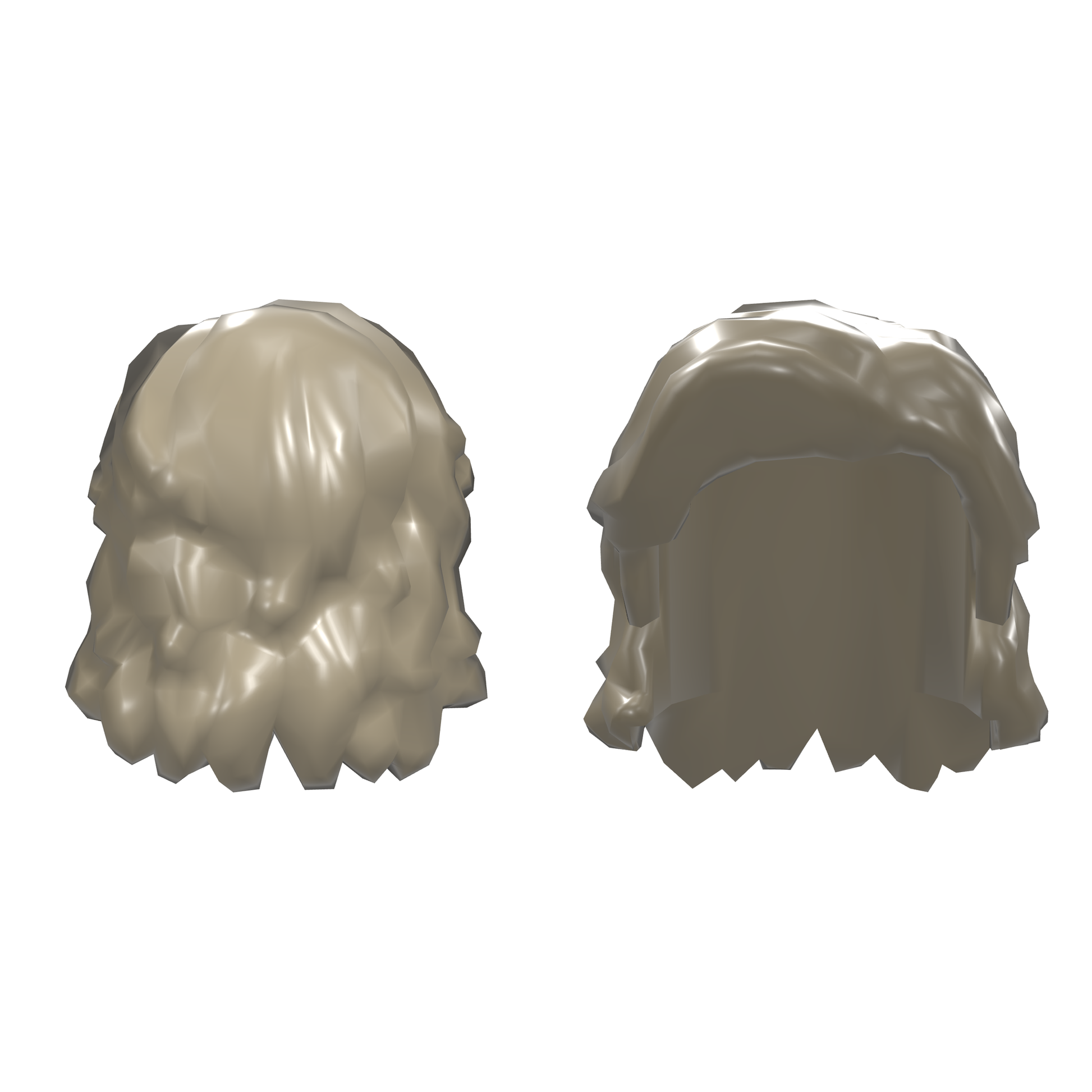 Hair Mid-Length Wavy with Center Part and Sidelocks