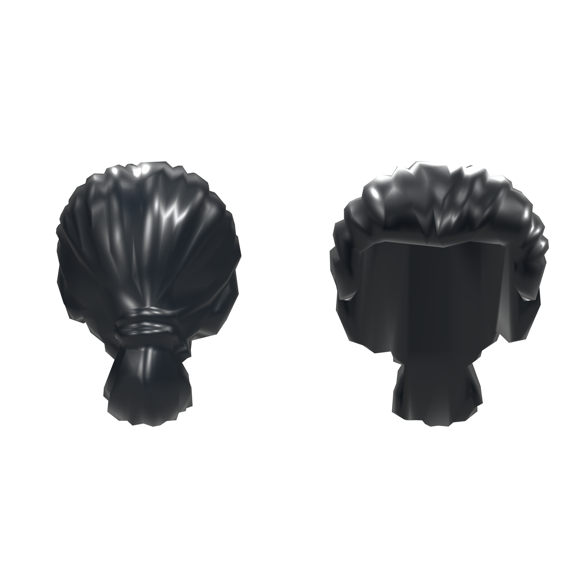 Hair Swept Back with Short Ponytail