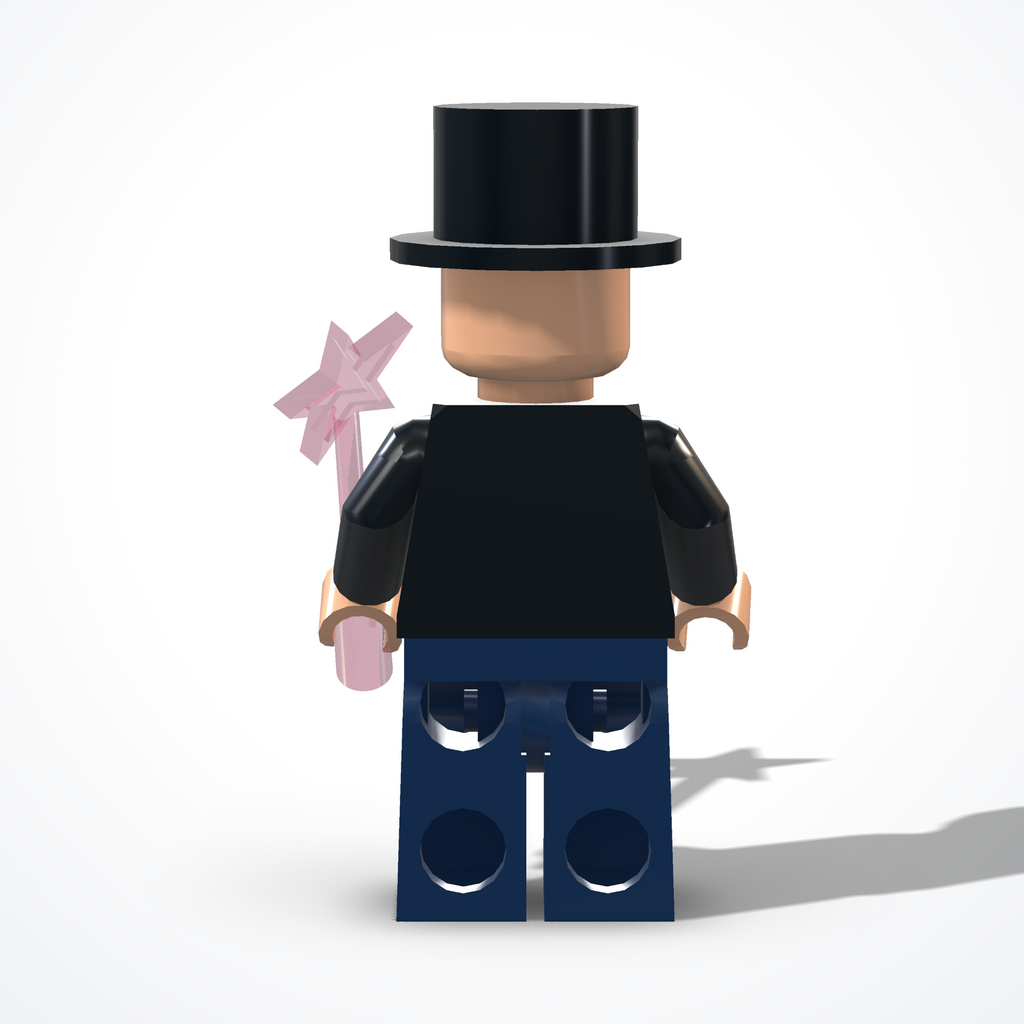 Minifigura del mago in mattoncini — vista posteriore