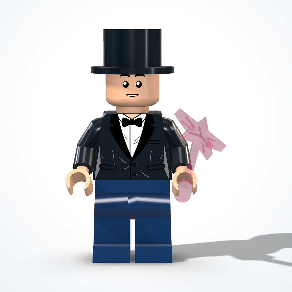 Minifigura del mago in mattoncini — vista frontale