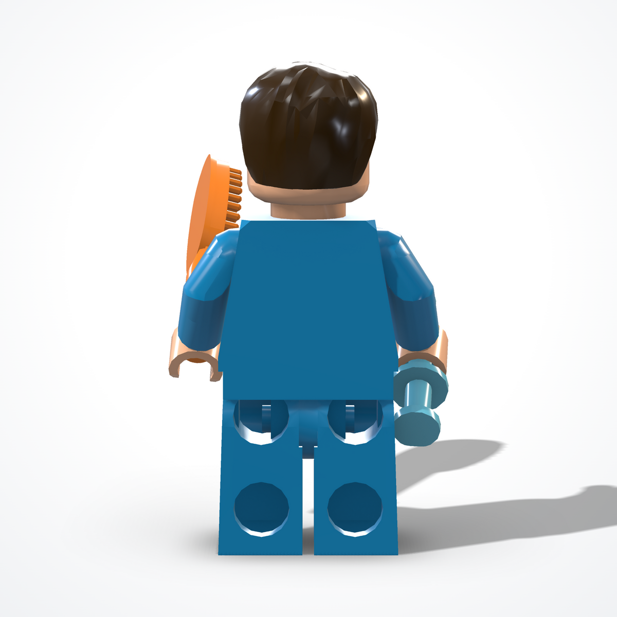 Dentist figure made of construction bricks — back view