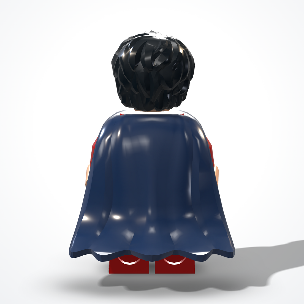 Minifigura del supereroe in mattoncini — vista posteriore
