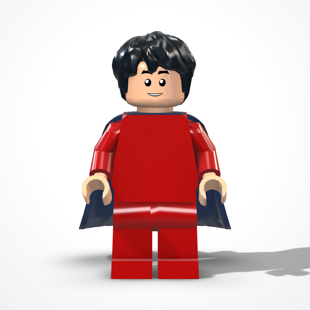 Minifigura del supereroe in mattoncini — vista frontale