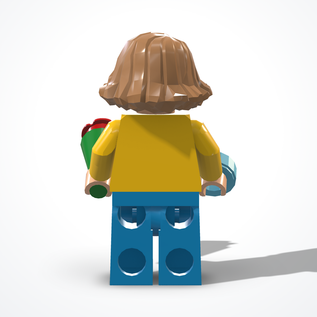 Minifigura della maestra d'asilo in mattoncini — vista posteriore