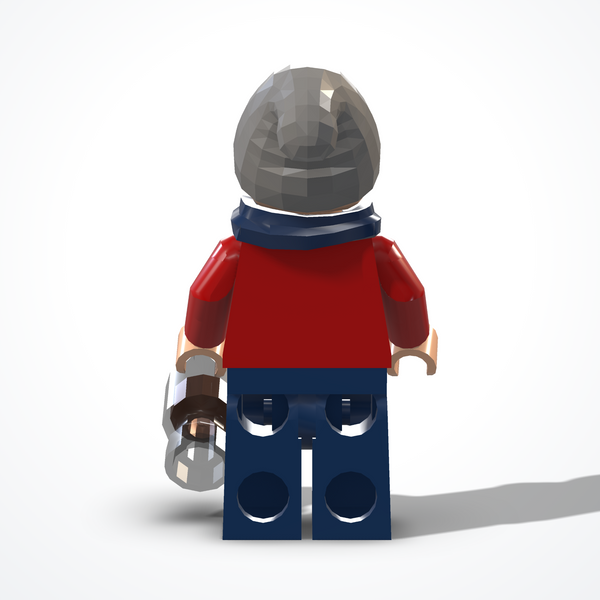 Minifigura in abiti invernali in mattoncini — vista posteriore